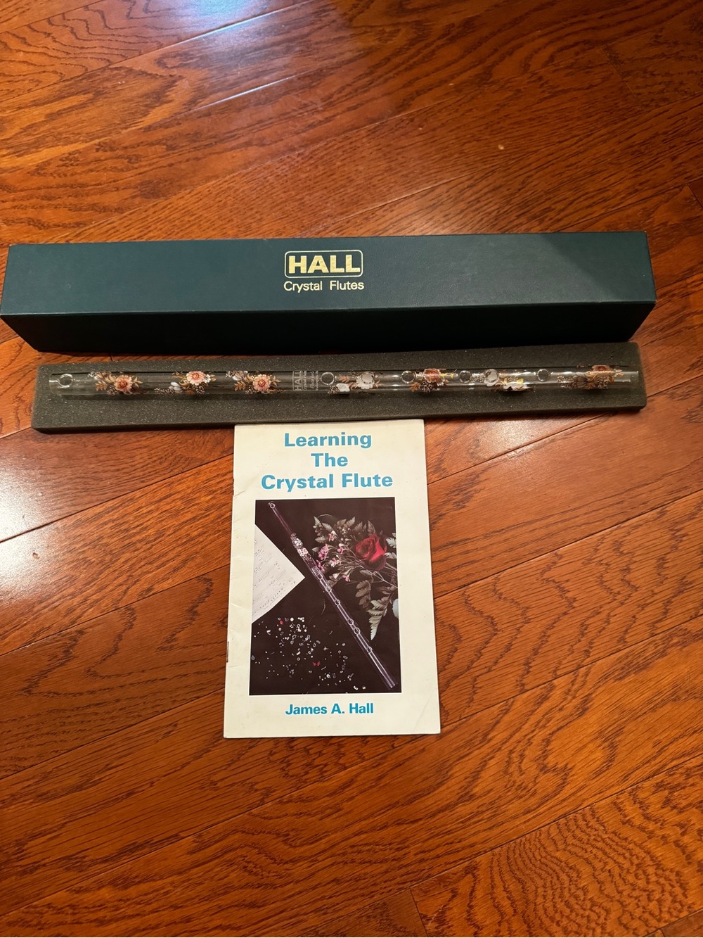 Vintage 1993 Hall Crystal Flute in G Floral Glass Flute w/ Box & Learning Book